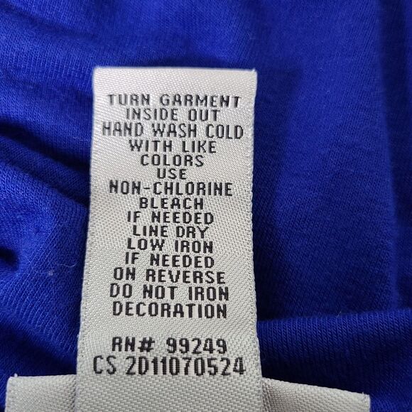 Catherine's Women’s Plus SZ 3X Blue Tunic Top Long Sleeve Black Embroidery - Picture 7 of 7